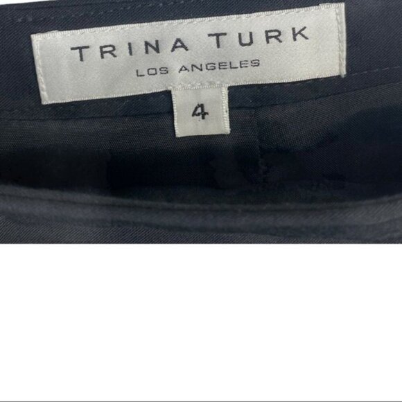 Trina Turk Women's Black Accent Bow Pleated Minimalist Pencil Skirt 4/W31 - Picture 9 of 10